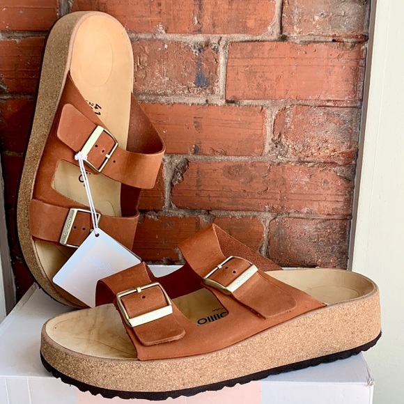 BIRKENSTOCK PAPILLIO New Gabriel Platform Chunky Sole Leather Sandals Size 41 - Picture 7 of 9